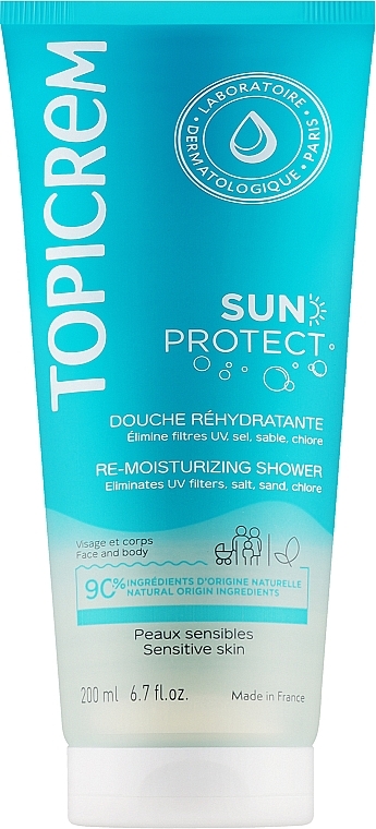 Nawilżający żel do mycia ciała - Topicrem Sun Protect Moisturizing Shower Gel — Zdjęcie N1