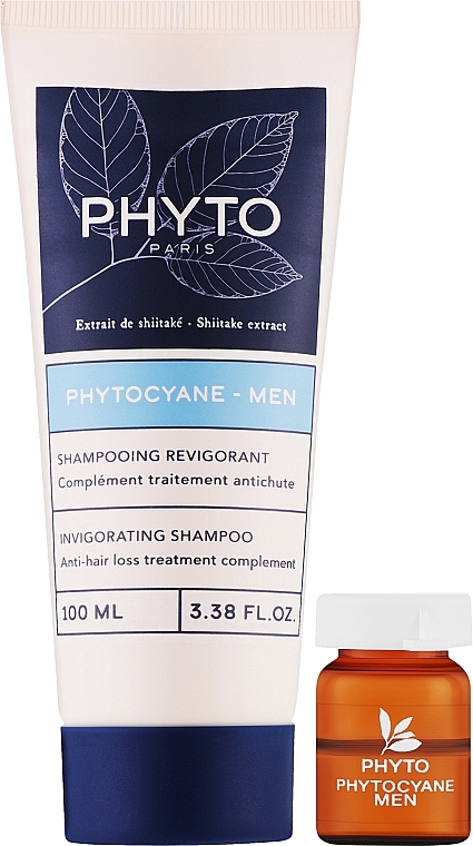 Zestaw - Phyto Phytocyane-Men (ampoules/12x3,5ml + shm/100ml) — Zdjęcie N1