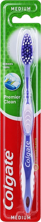 Szczoteczka do zębów Premier, średnio twarda №2, fioletowa - Colgate Premier Medium Toothbrush — Zdjęcie N1