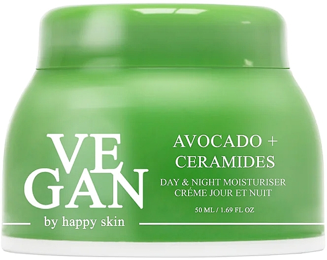 Nawilżający krem do twarzy z ekstraktem z awokado i ceramidami - Vegan By Happy Avocado + Ceramides Day & Night Moisturiser — Zdjęcie N3