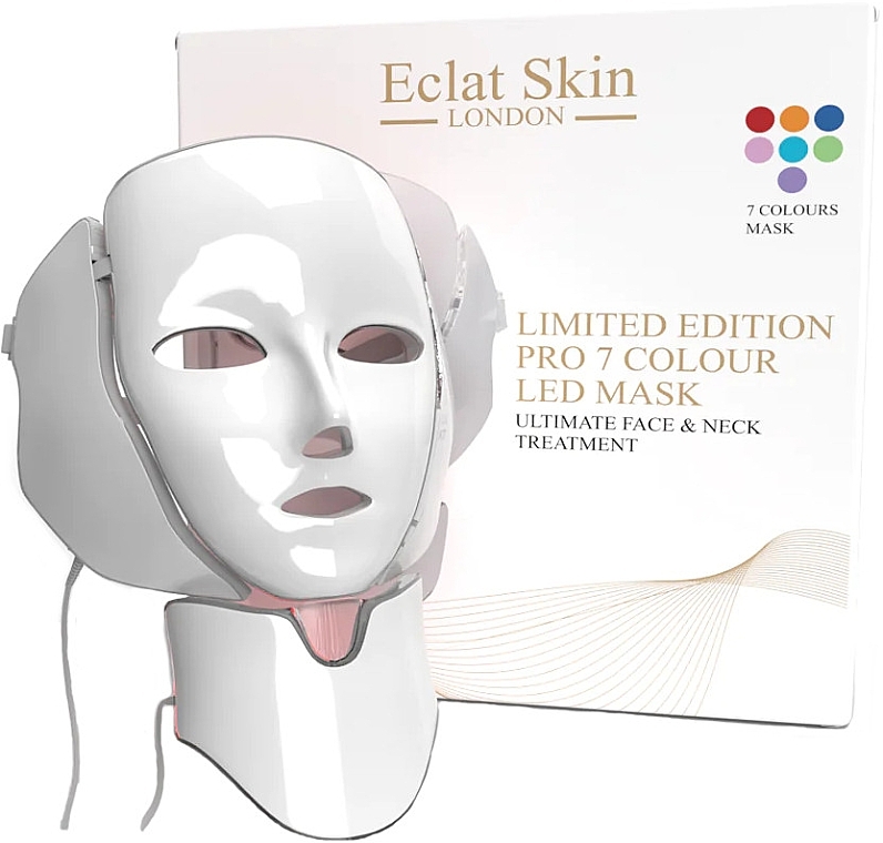 Maska na twarz LED, 7 kolorów - Eclat Skin London Limited Edition Pro 7 Colour LED Face & Neck Mask — Zdjęcie N2