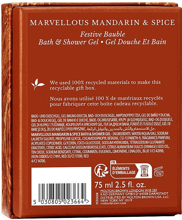 Żel pod prysznic - Molton Brown Marvellous Mandarin & Spice Festive Bauble — Zdjęcie N3