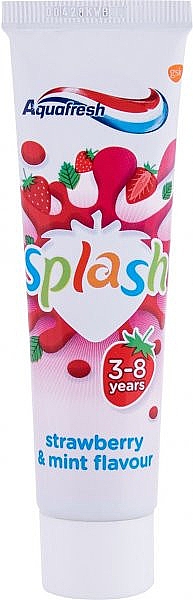 Truskawkowo-miętowa pasta do zębów dla dzieci, 3-8 lat - Aquafresh Splash — Zdjęcie N1