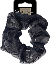 Kup Gumka-scrunchie do włosów, 417678, czarna w kropki - Glamour