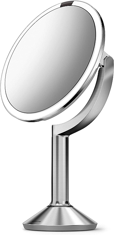 Okrągłe lusterko dotykowe, 20 cm, srebrne - Simplehuman Sensor Touch Control Trio Mirror — Zdjęcie N4