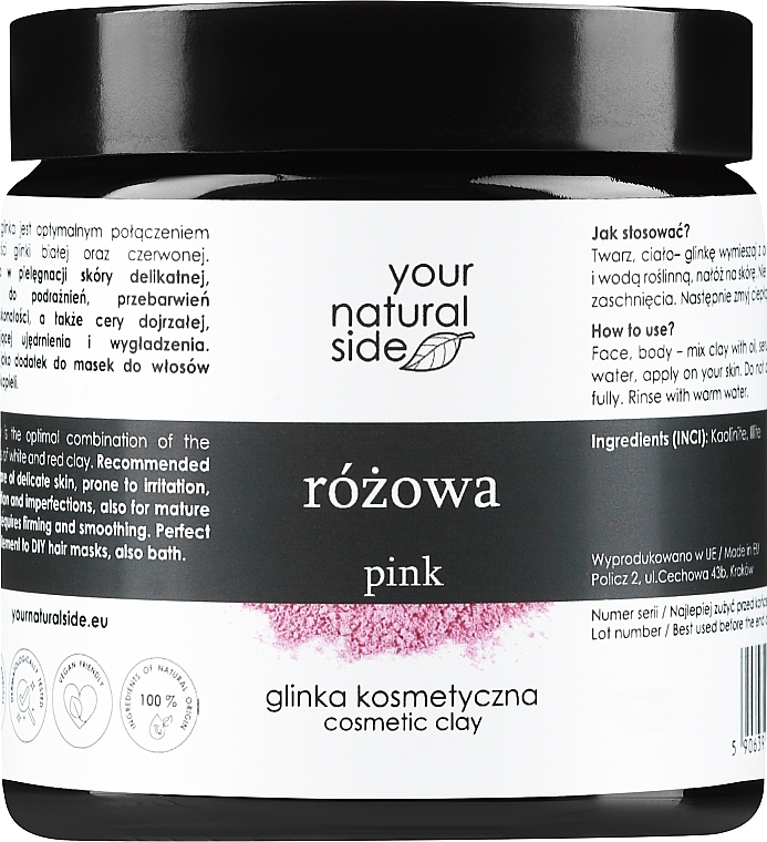 100% naturalna glinka różowa - Your Natural Side Natural Clays Glinka  — Zdjęcie N1