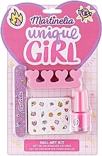 Kup Zestaw do paznokci - Martinelia Unique Girl Nail Art Kit (n/polish/4 ml + toe/separ/1 pcs + n/file/1 pcs + n/stickers)