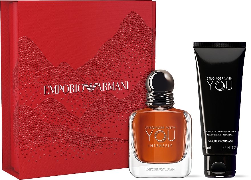 Giorgio Armani Emporio Armani Stronger With You Intensely - Zestaw (edp/50ml + sh gel/75ml) — Zdjęcie N1