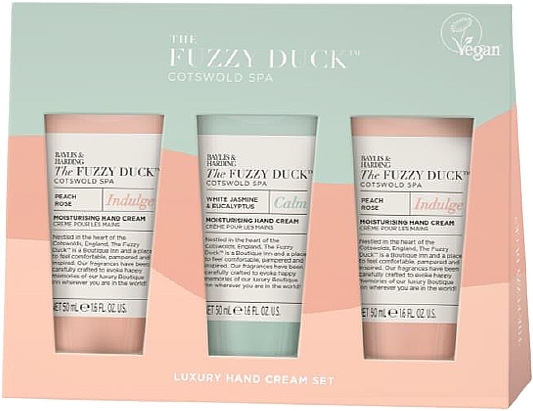 Zestaw - Baylis & Harding The Fuzzy Duck Cotswold Spa Luxury Hand Treats Gift Set (h/cr/3x50ml) — Zdjęcie N1