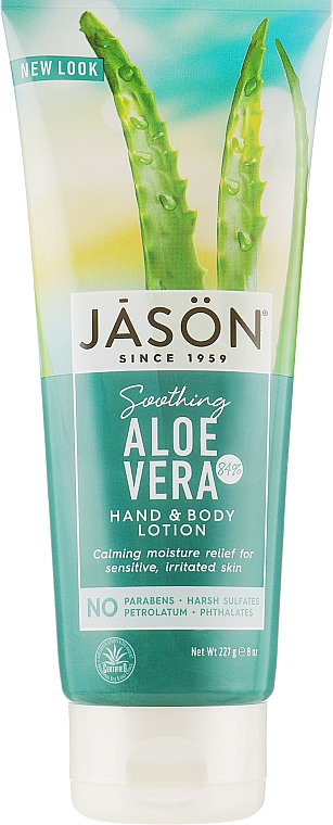 Kojący balsam nawilżający do rąk i ciała Aloes - Jason Natural Cosmetics Aloe Vera 84% Pure Natural Hand & Body Lotion — Zdjęcie N1