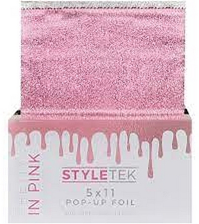 Folia do włosów umożliwiająca łatwe dozowanie pojedynczych arkuszy, różowa - StyleTek — Zdjęcie N1