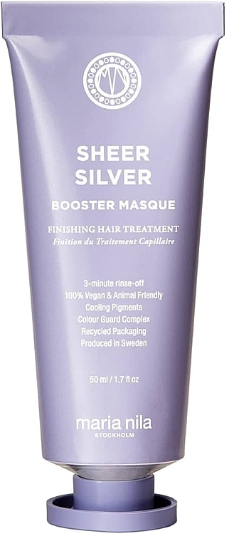 Maska przeciw żółknięciu do włosów farbowanych - Maria Nila Sheer Silver Booster Masque — Zdjęcie N1