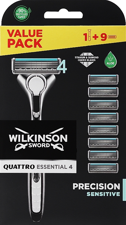Maszynka z wymiennymi ostrzami - Wilkinson Sword Quattro Titanium Sensitive — Zdjęcie N1