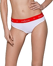 Sportowe majtki typu stringi, biało-czerwone - Passion  — Zdjęcie N1