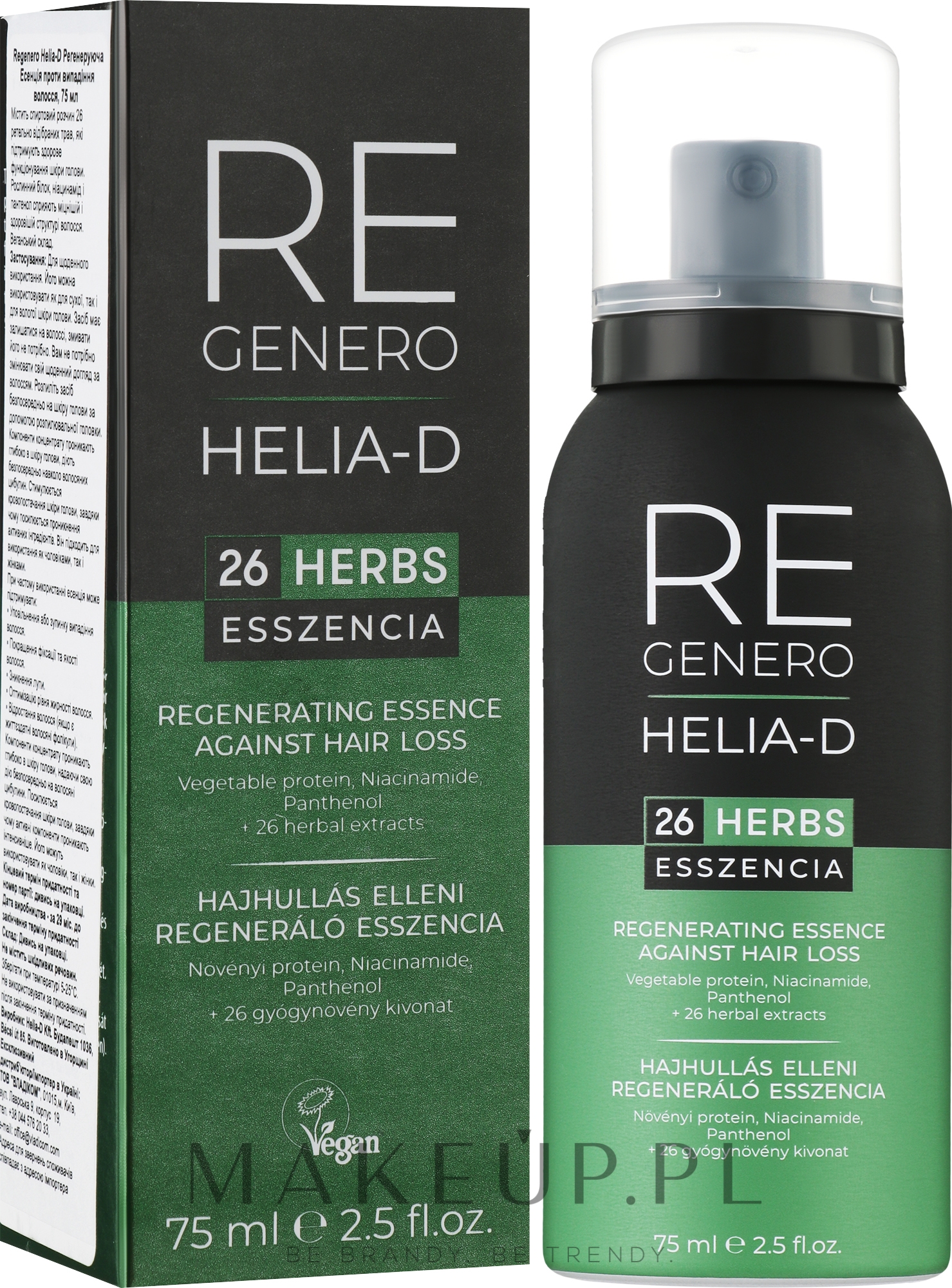 Rewitalizująca esencja przeciw wypadaniu włosów - Helia-D Regenero Regenerating Essence Against Hair Loss — Zdjęcie 75 ml