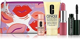 PREZENT! Zestaw 4 produktów w kosmetyczce - Clinique (lot 30 ml + lot 7 ml+ lipstick 3,8 g + mascara 3,5 ml) — Zdjęcie N1