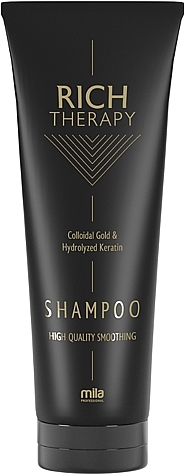 Szampon odbudowujący z keratyną i kwasem hialuronowym do włosów zniszczonych - Mila Professional Rich Therapy Shampoo — Zdjęcie N1