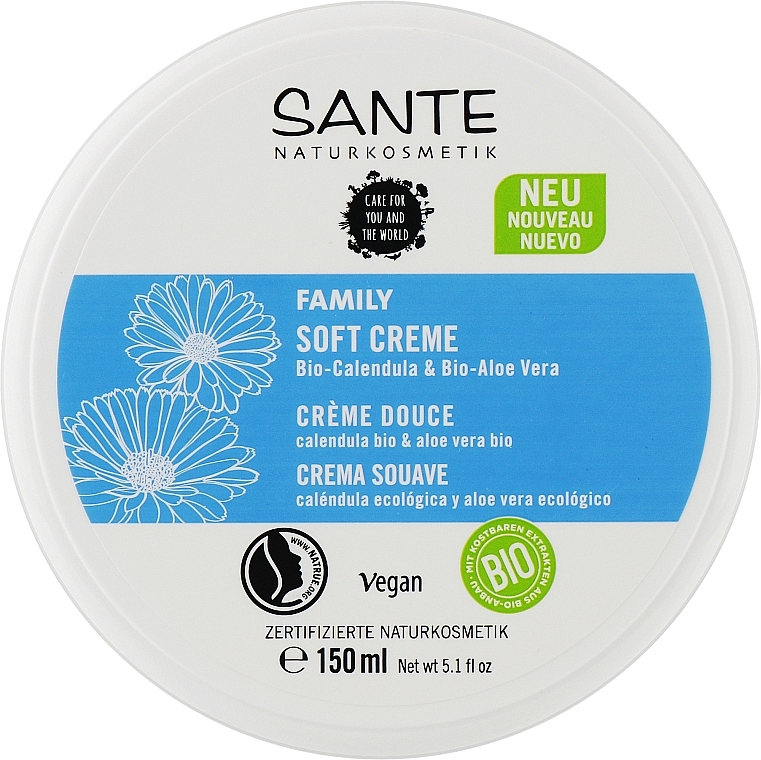 Uniwersalny krem nawilżający - Sante Family Soft Cream Calendula & Aloe Vera — Zdjęcie N1