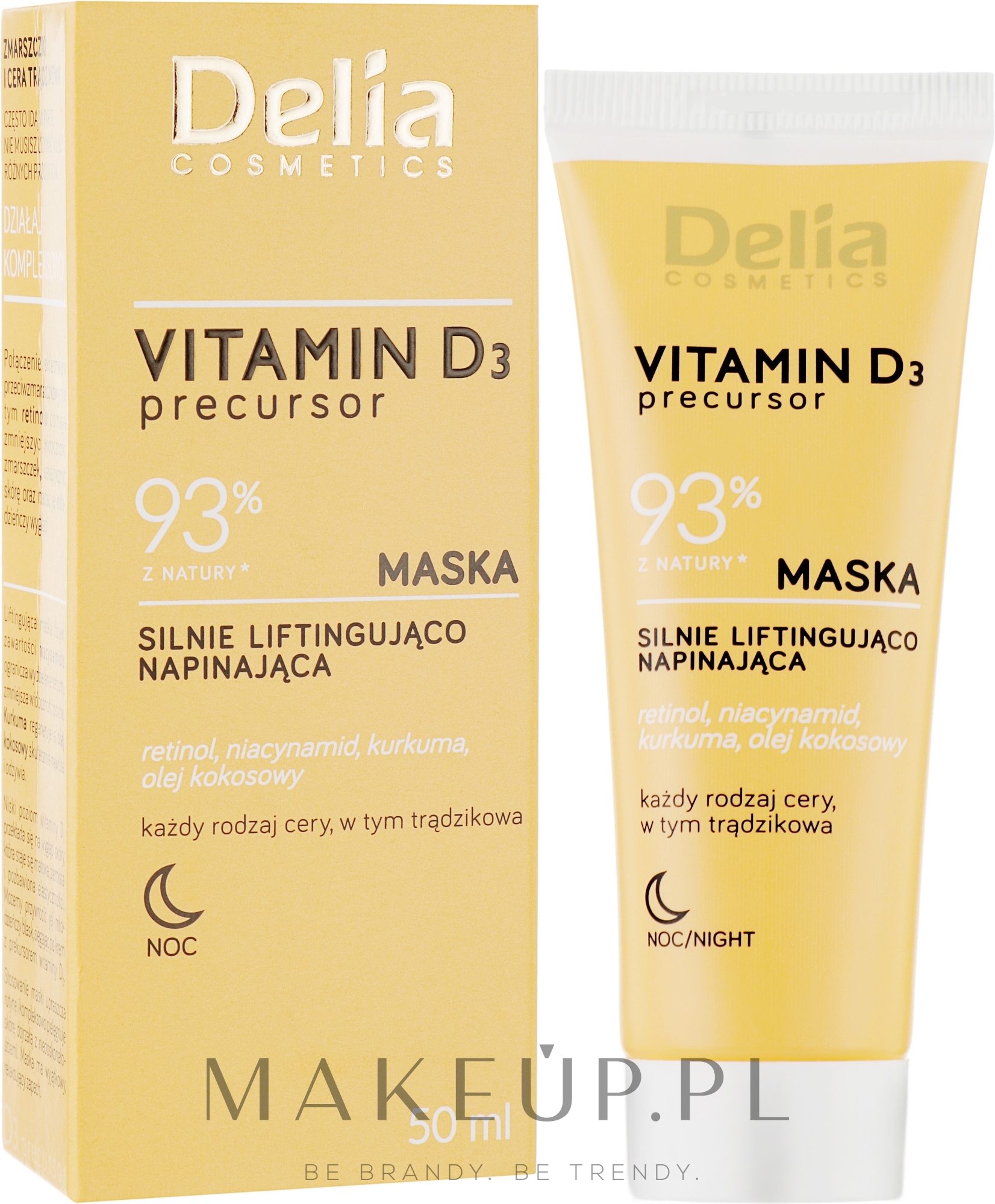 Maska silnie liftingująco-napinająca z witaminą D3 - Delia Vitamin D3 Precursor Night Mask — Zdjęcie 50 ml