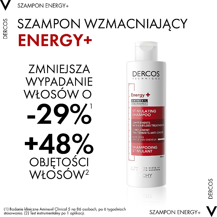 PRZECENA! Wzmacniający szampon przeciw wypadaniu włosów Aminexil - Vichy Dercos Energising+ Shampoo * — Zdjęcie N8