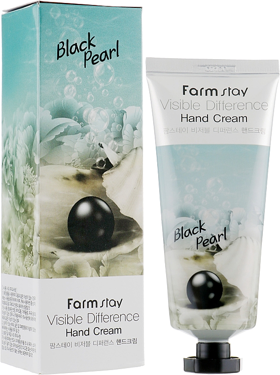 Krem do rąk z ekstraktem z czarnej perły - FarmStay Visible Difference Hand Cream Black Pearl — Zdjęcie N1