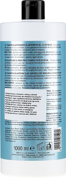 PRZECENA! Szampon do włosów kręconych Oliwa z oliwek - Brelil Numero Elasticizing Shampoo * — Zdjęcie N2