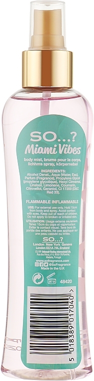 Spray do ciała - So…? Miami Vibes Body Mist — Zdjęcie N4