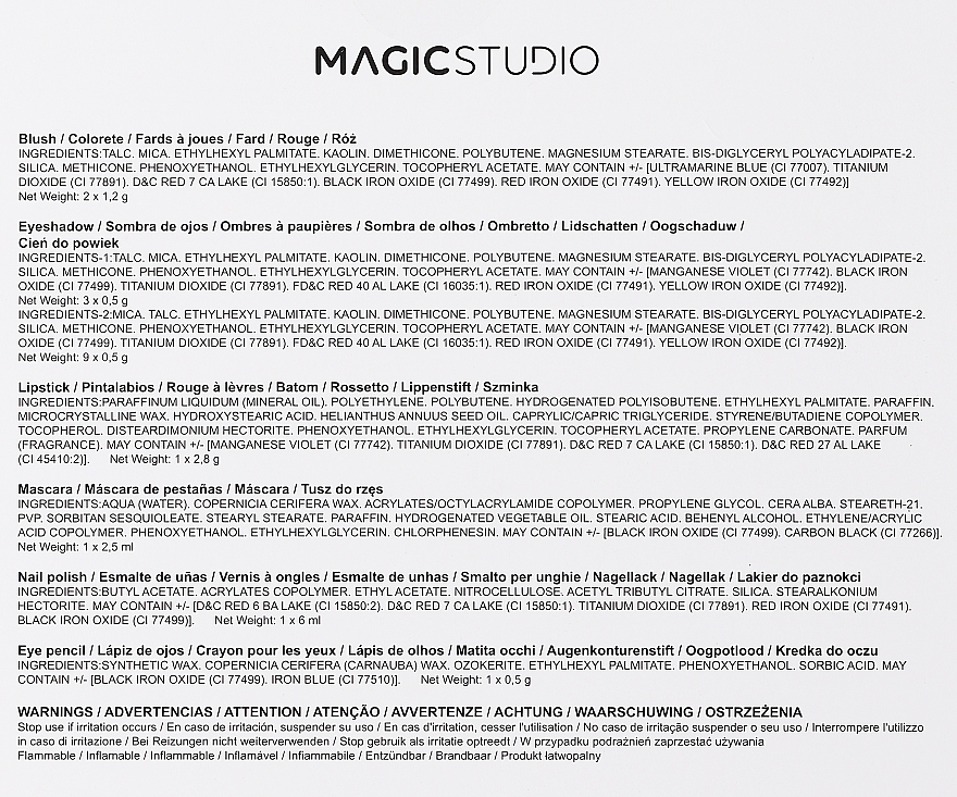 Zestaw do makijażu, 19 produktów - Magic Studio Make Up Kit — Zdjęcie N1