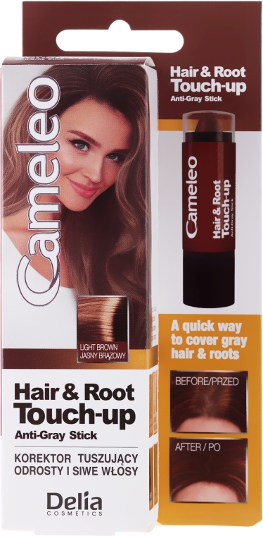 Korektor tuszujący odrosty i siwe włosy - Delia Cameleo Hair & Root Touch-Up Anti-Grey Stick