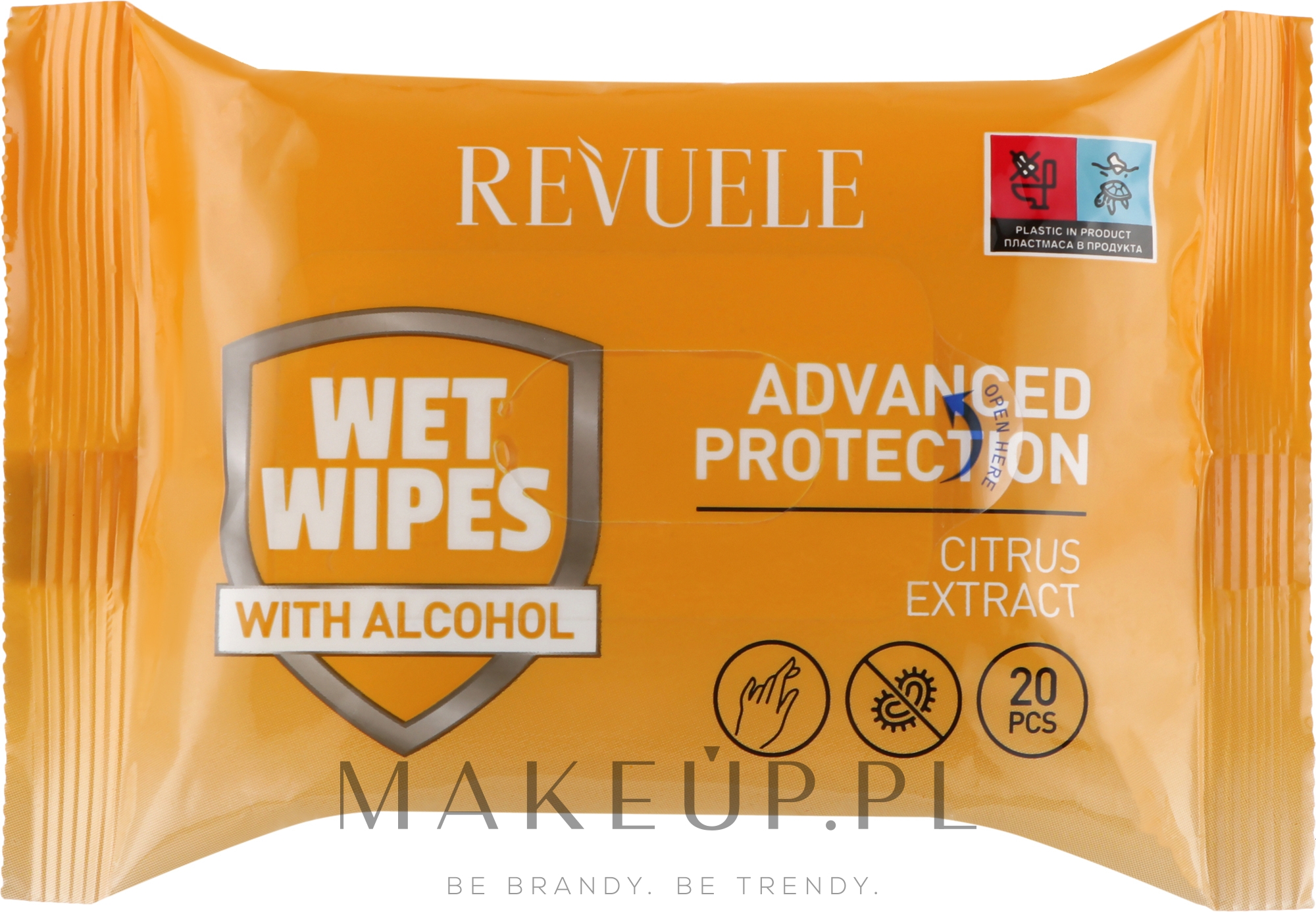 Mokre chusteczki z alkoholem i ekstraktem z cytrusów - Revuele Advanced Protection Wet Wipes Citrus Extracts — Zdjęcie 20 szt.