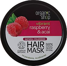 Naturalna maska dodająca włosom objętości Malina i acai - Organic Shop Raspberry & Acai Volumising Hair Mask — Zdjęcie N1
