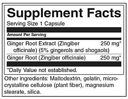 Suplement diety z korzeniem imbiru, 250 mg - Swanson Ginger Root — Zdjęcie N2