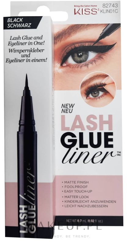 Klej do rzęs i eyeliner 2 w 1 - Kiss Lash Glue Liner — Zdjęcie Black
