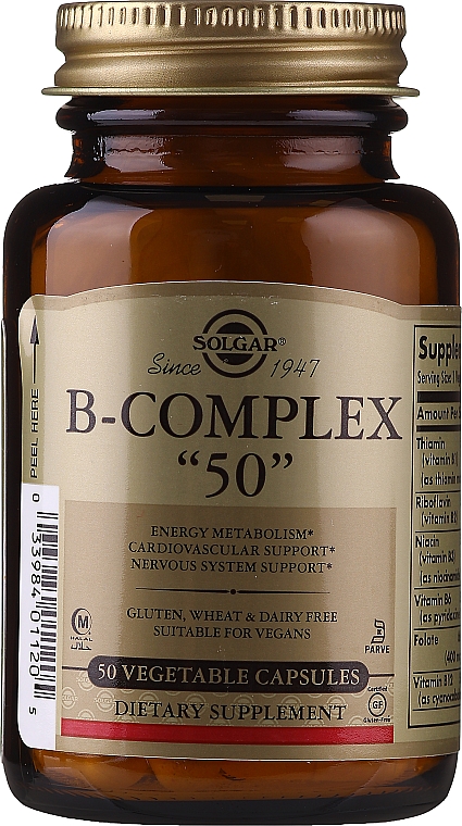 Suplement diety z witaminami z grupy B - Solgar B-Complex "50" — Zdjęcie N3