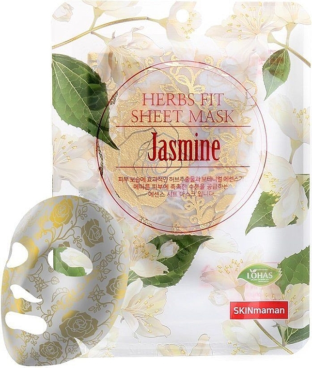 Nawilżająca maska w płachcie z ekstraktem z jaśminu - NOHJ Skin Maman Herbs Fit Sheet Mask Jasmine — Zdjęcie N1