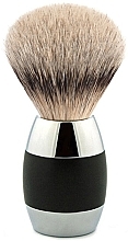 Kup Pędzel do golenia, czarny chrom - Merkur Silvertip Badger Hair Hair Shave Brush