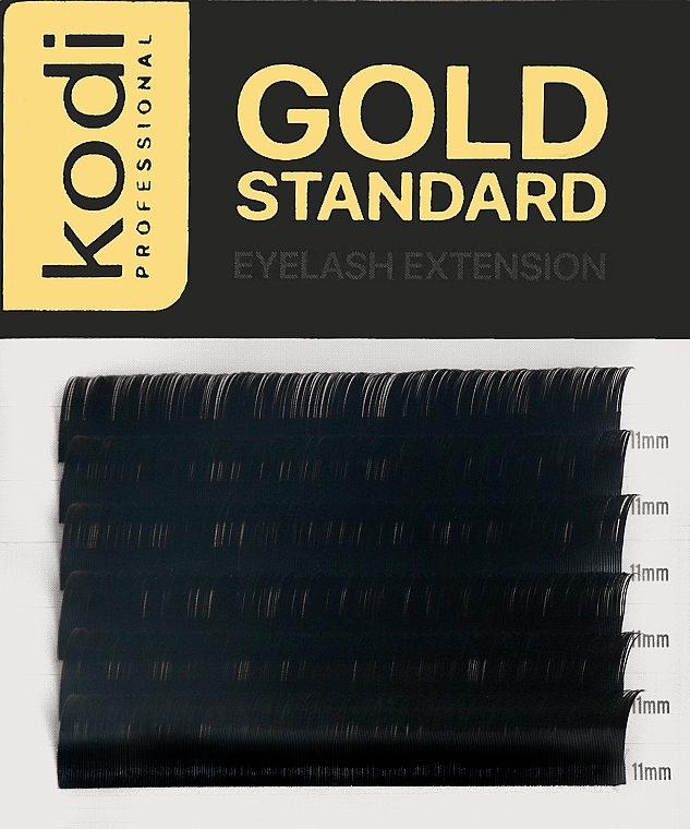 Sztuczne rzęsy Gold Standard, C 0.12, 6 pasków, 11 mm - Kodi Professional — Zdjęcie N1