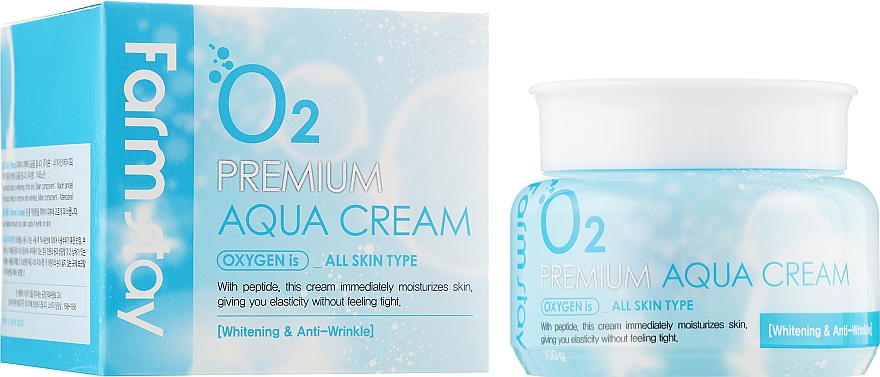 Krem nawilżający do twarzy z tlenem - FarmStay Premium O2 Aqua Cream — Zdjęcie N1