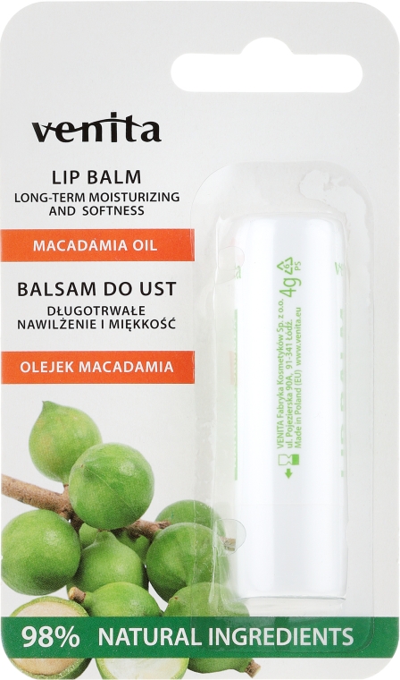 Balsam do ust Olej makadamia - Venita Lip Balm Macadamia Oil — Zdjęcie N1