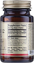 Suplement diety Witamina B12, 100 mcg - Solgar Vitamin B12 — Zdjęcie N3