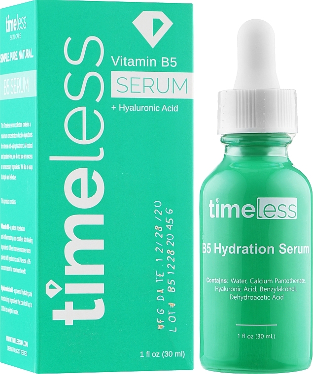 Nawilżające serum do twarzy z witaminą B5 i kwasem hialuronowym - Timeless Skin Care B5 Hydration Serum — Zdjęcie N2