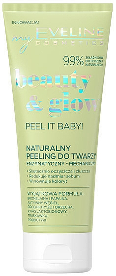 Naturalny peeling do twarzy - Eveline Cosmetics Beauty & Glow Peel It Baby! Natural Face Scrub