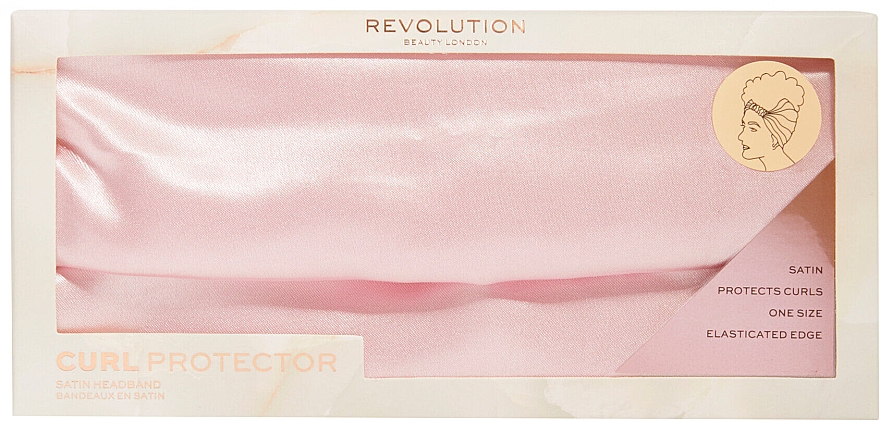 Satynowa opaska, różowa - Revolution Haircare Satin Headband Pink — Zdjęcie N2