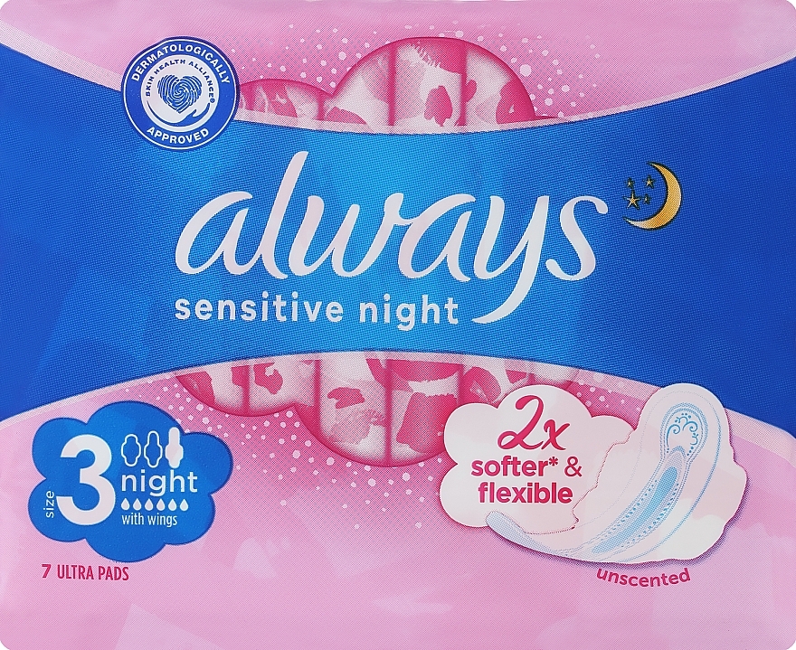 Podpaski, 7 szt. - Always Sensitive Ultra Night — Zdjęcie N1