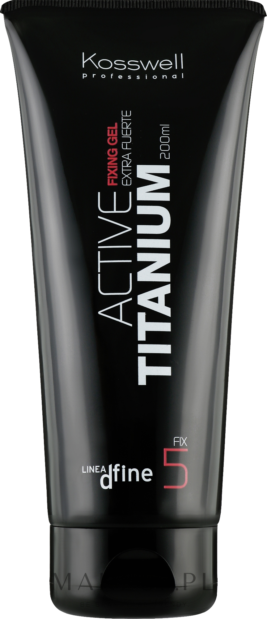 Supermocny żel do stylizacji włosów - Kosswell Professional Dfine Active Titanium 5 — Zdjęcie 200 ml