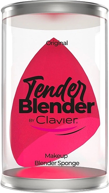 Gąbka do makijażu ze ściętym brzegiem, różowa - Clavier Tender Blender Super Soft — Zdjęcie N1