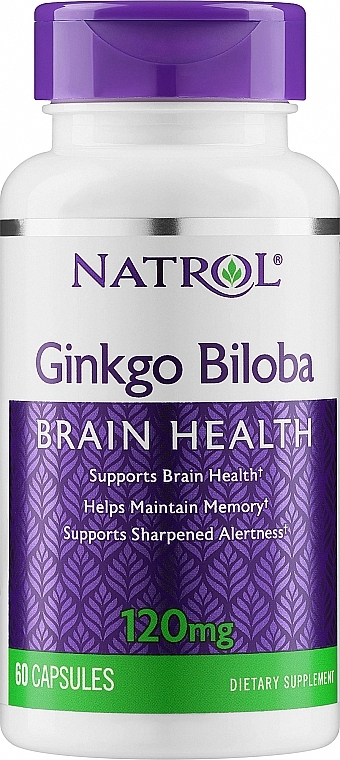 Ginkgo biloba, 120 mg - Natrol Ginkgo Biloba — Zdjęcie N1