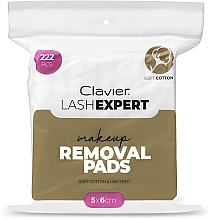 Bawełniane płatki kosmetyczne, 222 szt. - Clavier Lash Expert Removal Pads — Zdjęcie N1