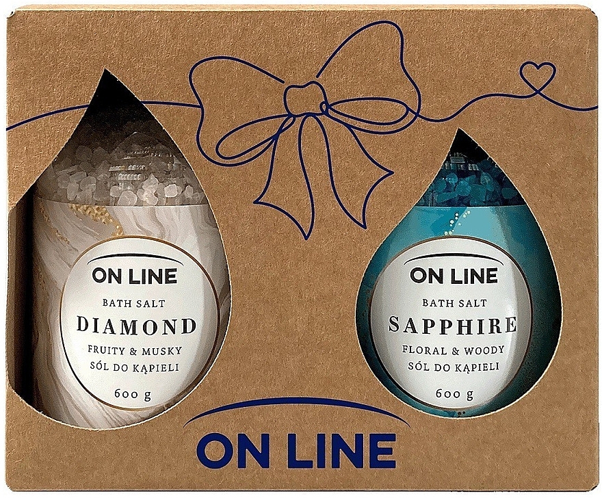 Zestaw - On Line Bath Salt Set Diamond + Sapphire (bath/salt/2x600g) — Zdjęcie N1