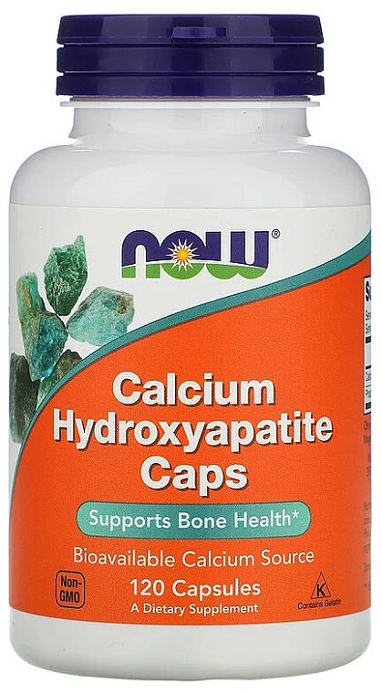 Hydroksyapatyt wapnia w kapsułkach, 120mg - Now Foods Calcium Hydroxyapatite — Zdjęcie N1